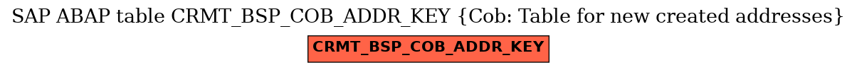 E-R Diagram for table CRMT_BSP_COB_ADDR_KEY (Cob: Table for new created addresses)