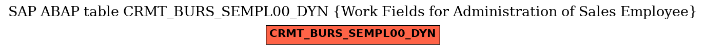 E-R Diagram for table CRMT_BURS_SEMPL00_DYN (Work Fields for Administration of Sales Employee)
