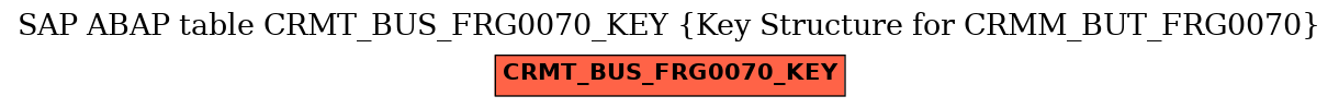 E-R Diagram for table CRMT_BUS_FRG0070_KEY (Key Structure for CRMM_BUT_FRG0070)