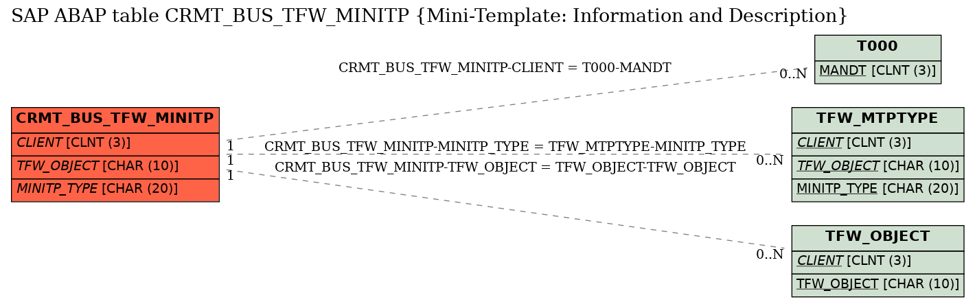 E-R Diagram for table CRMT_BUS_TFW_MINITP (Mini-Template: Information and Description)