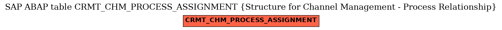 E-R Diagram for table CRMT_CHM_PROCESS_ASSIGNMENT (Structure for Channel Management - Process Relationship)