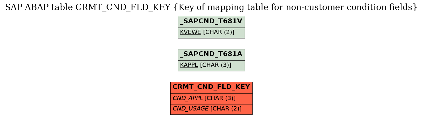 E-R Diagram for table CRMT_CND_FLD_KEY (Key of mapping table for non-customer condition fields)