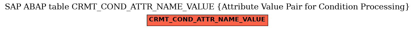 E-R Diagram for table CRMT_COND_ATTR_NAME_VALUE (Attribute Value Pair for Condition Processing)
