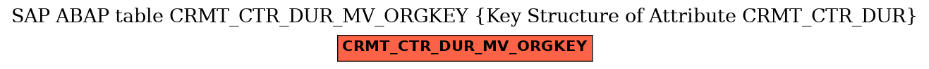 E-R Diagram for table CRMT_CTR_DUR_MV_ORGKEY (Key Structure of Attribute CRMT_CTR_DUR)