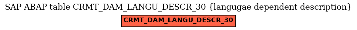 E-R Diagram for table CRMT_DAM_LANGU_DESCR_30 (langugae dependent description)