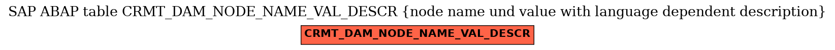 E-R Diagram for table CRMT_DAM_NODE_NAME_VAL_DESCR (node name und value with language dependent description)