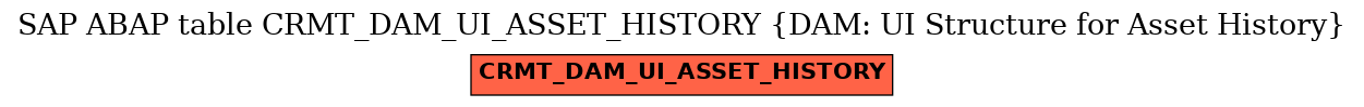 E-R Diagram for table CRMT_DAM_UI_ASSET_HISTORY (DAM: UI Structure for Asset History)