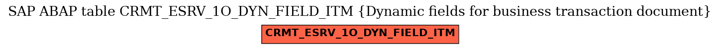 E-R Diagram for table CRMT_ESRV_1O_DYN_FIELD_ITM (Dynamic fields for business transaction document)