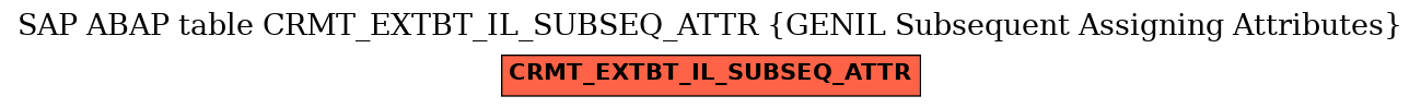 E-R Diagram for table CRMT_EXTBT_IL_SUBSEQ_ATTR (GENIL Subsequent Assigning Attributes)