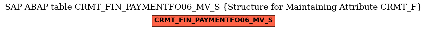E-R Diagram for table CRMT_FIN_PAYMENTFO06_MV_S (Structure for Maintaining Attribute CRMT_F)