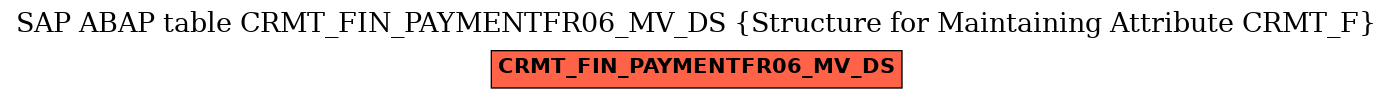E-R Diagram for table CRMT_FIN_PAYMENTFR06_MV_DS (Structure for Maintaining Attribute CRMT_F)