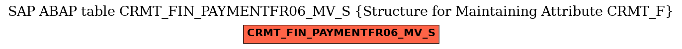 E-R Diagram for table CRMT_FIN_PAYMENTFR06_MV_S (Structure for Maintaining Attribute CRMT_F)