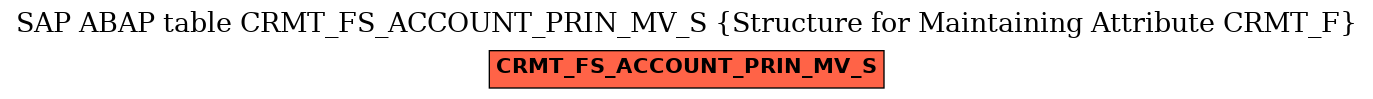 E-R Diagram for table CRMT_FS_ACCOUNT_PRIN_MV_S (Structure for Maintaining Attribute CRMT_F)