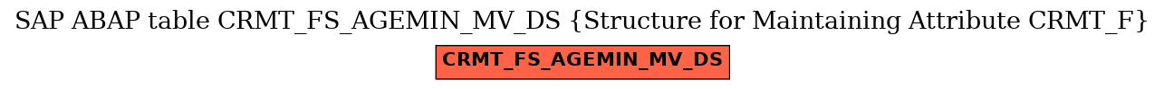 E-R Diagram for table CRMT_FS_AGEMIN_MV_DS (Structure for Maintaining Attribute CRMT_F)