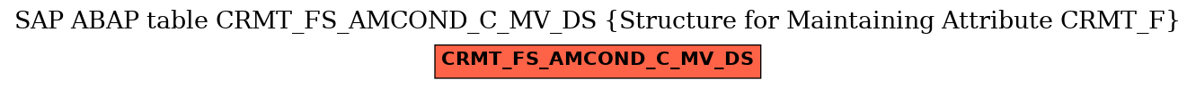 E-R Diagram for table CRMT_FS_AMCOND_C_MV_DS (Structure for Maintaining Attribute CRMT_F)