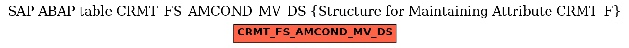 E-R Diagram for table CRMT_FS_AMCOND_MV_DS (Structure for Maintaining Attribute CRMT_F)