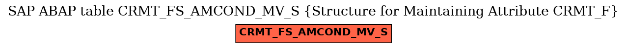 E-R Diagram for table CRMT_FS_AMCOND_MV_S (Structure for Maintaining Attribute CRMT_F)