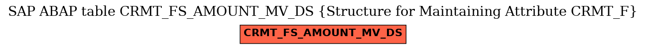 E-R Diagram for table CRMT_FS_AMOUNT_MV_DS (Structure for Maintaining Attribute CRMT_F)