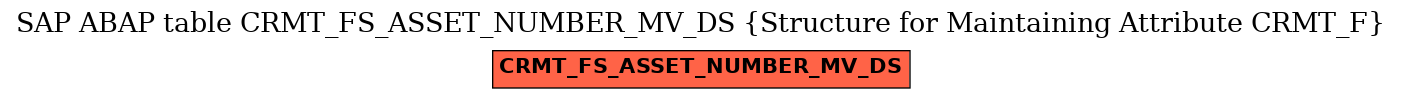 E-R Diagram for table CRMT_FS_ASSET_NUMBER_MV_DS (Structure for Maintaining Attribute CRMT_F)