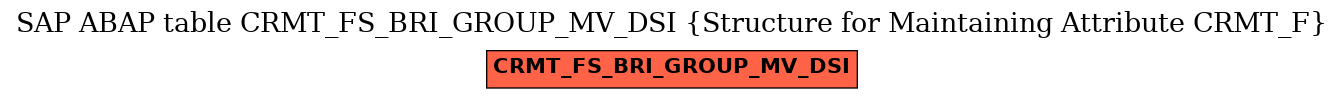 E-R Diagram for table CRMT_FS_BRI_GROUP_MV_DSI (Structure for Maintaining Attribute CRMT_F)