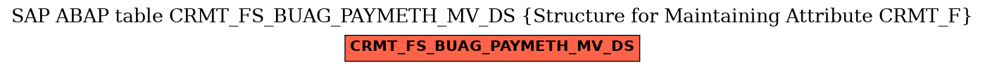 E-R Diagram for table CRMT_FS_BUAG_PAYMETH_MV_DS (Structure for Maintaining Attribute CRMT_F)
