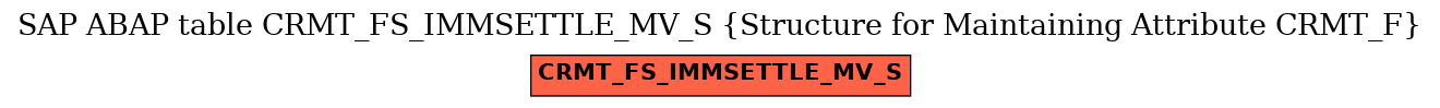 E-R Diagram for table CRMT_FS_IMMSETTLE_MV_S (Structure for Maintaining Attribute CRMT_F)