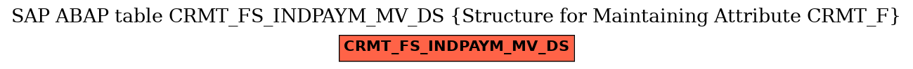 E-R Diagram for table CRMT_FS_INDPAYM_MV_DS (Structure for Maintaining Attribute CRMT_F)