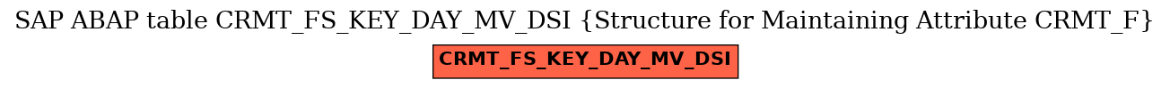 E-R Diagram for table CRMT_FS_KEY_DAY_MV_DSI (Structure for Maintaining Attribute CRMT_F)