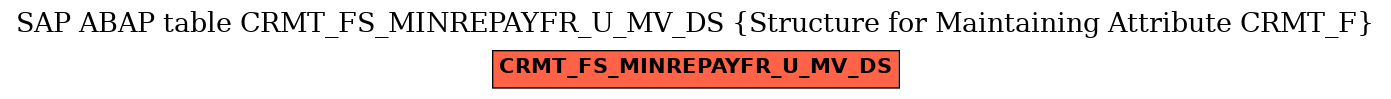 E-R Diagram for table CRMT_FS_MINREPAYFR_U_MV_DS (Structure for Maintaining Attribute CRMT_F)