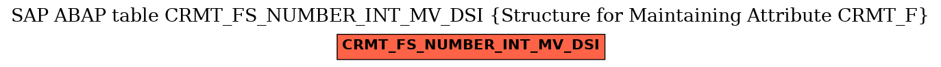 E-R Diagram for table CRMT_FS_NUMBER_INT_MV_DSI (Structure for Maintaining Attribute CRMT_F)