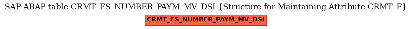 E-R Diagram for table CRMT_FS_NUMBER_PAYM_MV_DSI (Structure for Maintaining Attribute CRMT_F)