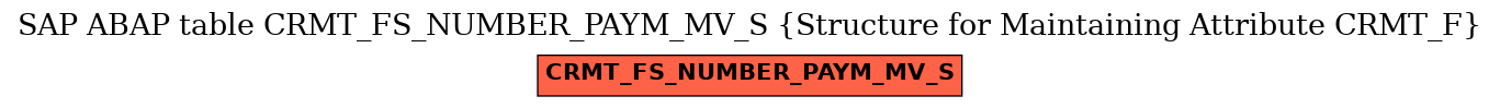 E-R Diagram for table CRMT_FS_NUMBER_PAYM_MV_S (Structure for Maintaining Attribute CRMT_F)