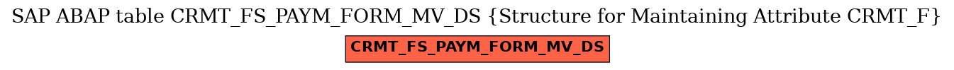 E-R Diagram for table CRMT_FS_PAYM_FORM_MV_DS (Structure for Maintaining Attribute CRMT_F)