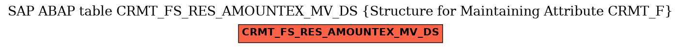 E-R Diagram for table CRMT_FS_RES_AMOUNTEX_MV_DS (Structure for Maintaining Attribute CRMT_F)