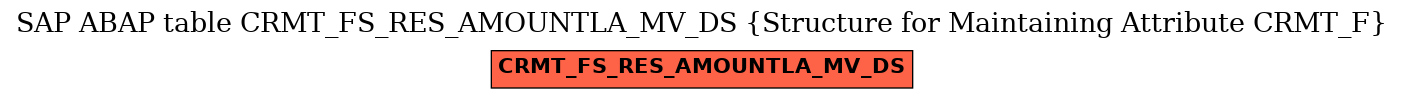 E-R Diagram for table CRMT_FS_RES_AMOUNTLA_MV_DS (Structure for Maintaining Attribute CRMT_F)