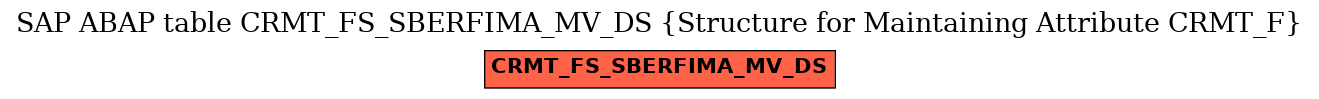 E-R Diagram for table CRMT_FS_SBERFIMA_MV_DS (Structure for Maintaining Attribute CRMT_F)