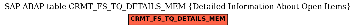E-R Diagram for table CRMT_FS_TQ_DETAILS_MEM (Detailed Information About Open Items)