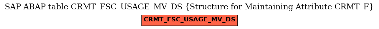E-R Diagram for table CRMT_FSC_USAGE_MV_DS (Structure for Maintaining Attribute CRMT_F)