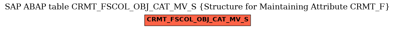 E-R Diagram for table CRMT_FSCOL_OBJ_CAT_MV_S (Structure for Maintaining Attribute CRMT_F)