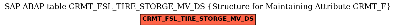 E-R Diagram for table CRMT_FSL_TIRE_STORGE_MV_DS (Structure for Maintaining Attribute CRMT_F)