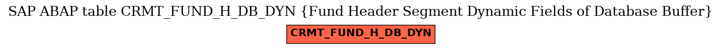 E-R Diagram for table CRMT_FUND_H_DB_DYN (Fund Header Segment Dynamic Fields of Database Buffer)