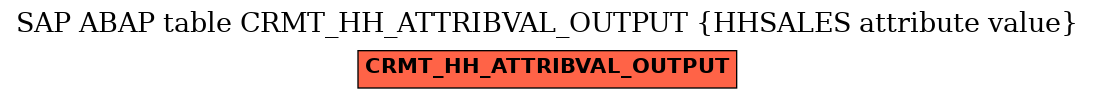 E-R Diagram for table CRMT_HH_ATTRIBVAL_OUTPUT (HHSALES attribute value)