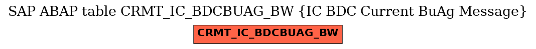 E-R Diagram for table CRMT_IC_BDCBUAG_BW (IC BDC Current BuAg Message)