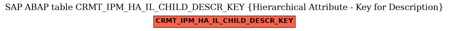 E-R Diagram for table CRMT_IPM_HA_IL_CHILD_DESCR_KEY (Hierarchical Attribute - Key for Description)