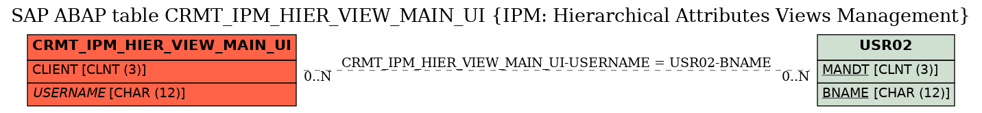 E-R Diagram for table CRMT_IPM_HIER_VIEW_MAIN_UI (IPM: Hierarchical Attributes Views Management)