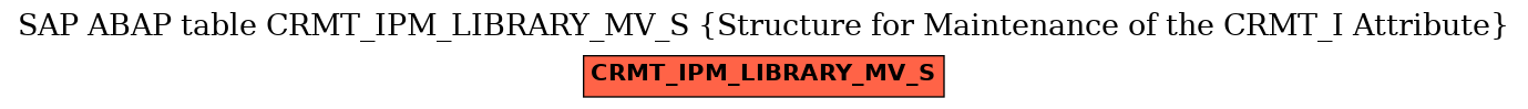E-R Diagram for table CRMT_IPM_LIBRARY_MV_S (Structure for Maintenance of the CRMT_I Attribute)