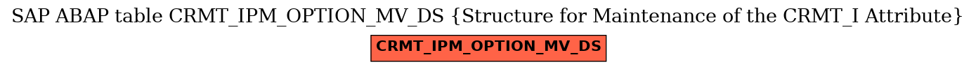 E-R Diagram for table CRMT_IPM_OPTION_MV_DS (Structure for Maintenance of the CRMT_I Attribute)