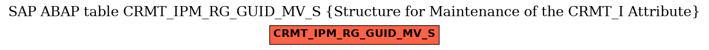 E-R Diagram for table CRMT_IPM_RG_GUID_MV_S (Structure for Maintenance of the CRMT_I Attribute)