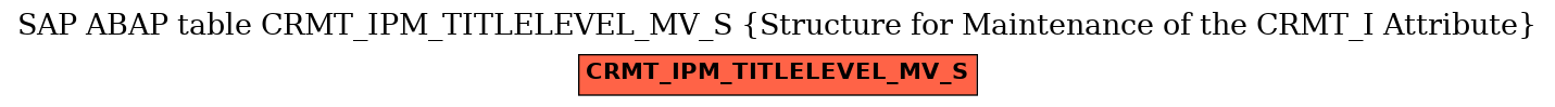 E-R Diagram for table CRMT_IPM_TITLELEVEL_MV_S (Structure for Maintenance of the CRMT_I Attribute)