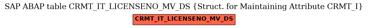 E-R Diagram for table CRMT_IT_LICENSENO_MV_DS (Struct. for Maintaining Attribute CRMT_I)